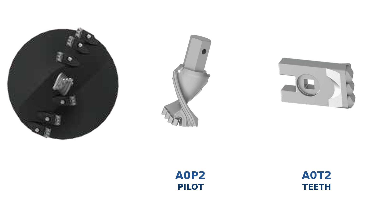 W2 cutting face, pilot and teeth